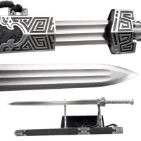 ⁦سيف "فرسان الهيكل" الأوروبي بتصميم كاتانا الساموراي (صناعة يدوية) | Epic Roman Empire Katana Sword (Handmade)⁩ - الصورة ⁦2⁩