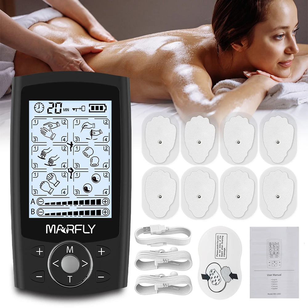 

Tens Unit 24 Modes 20 Intensity Electric Stimulation Massager Muscle EMS Therapy Pain Relief Adjustable Lightweight LCD Display