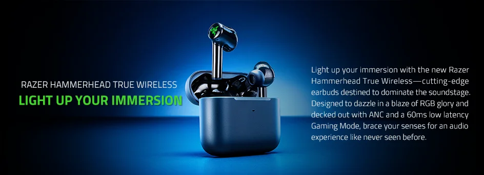 Original Razer 2nd Generation Hammerhead True Wireless Chrome RGB