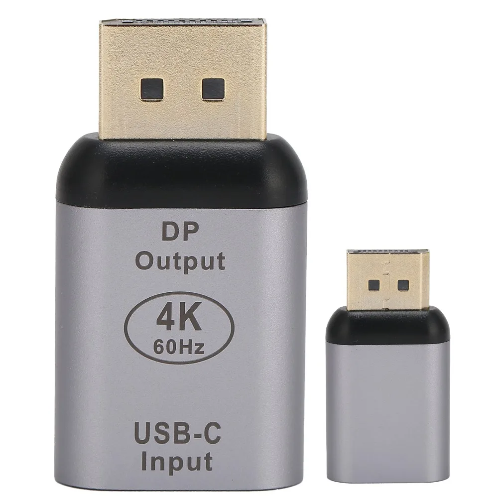 4K 60Hz 타입 C 암-DP 수 어댑터 플러그 앤 플레이 알루미늄 합금 USB C-DP 어댑터 비디오 컨버터 노트북용