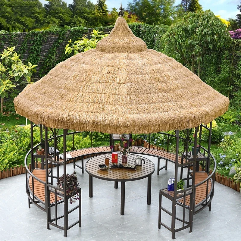 Thatched Pavilion Farmhouse Scenic Outdoor Villa Courtyard Sub-garden Rooftop Terrace Rustic Outdoor Gazebo