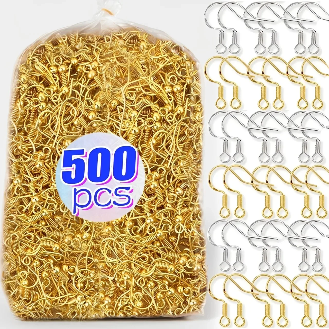 Earring findings 100/500pcs DIY earring findings earrings clasps hooks stainless steel hypoallergenic earring making accessories hook earwire