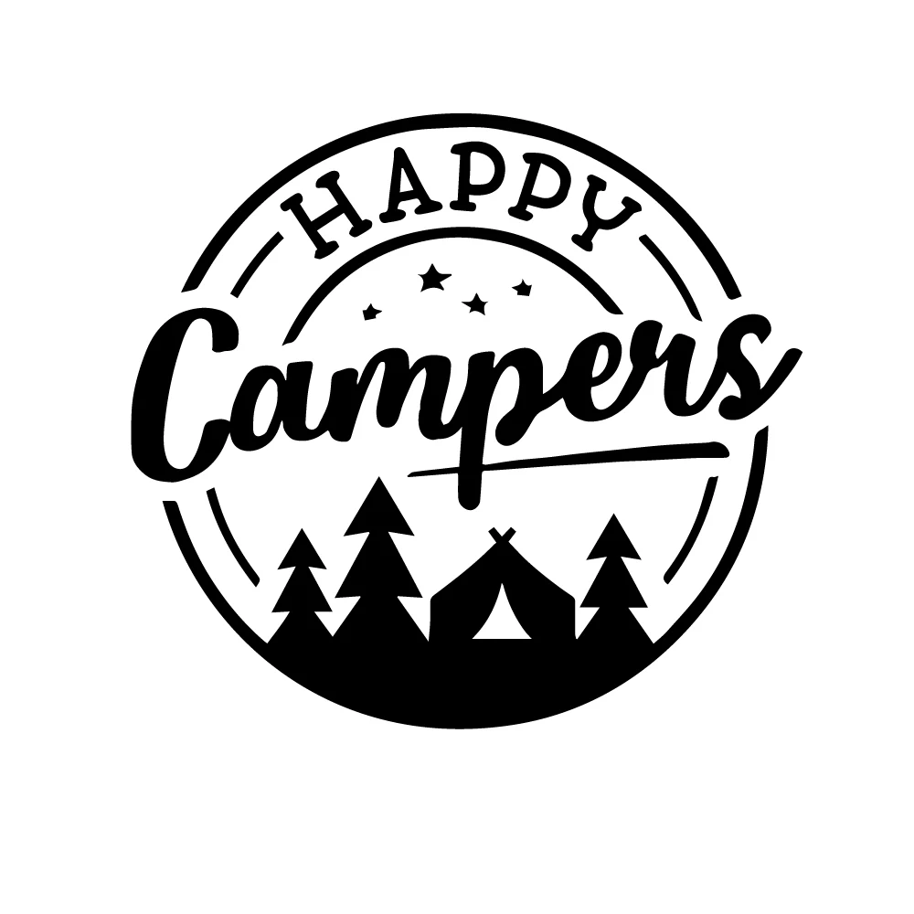 Creative Happy Camping Life Car Sticker for Car Window Vinyl Decals Car  Styling Self Adhesive Emblem Car Decoration Stickers
