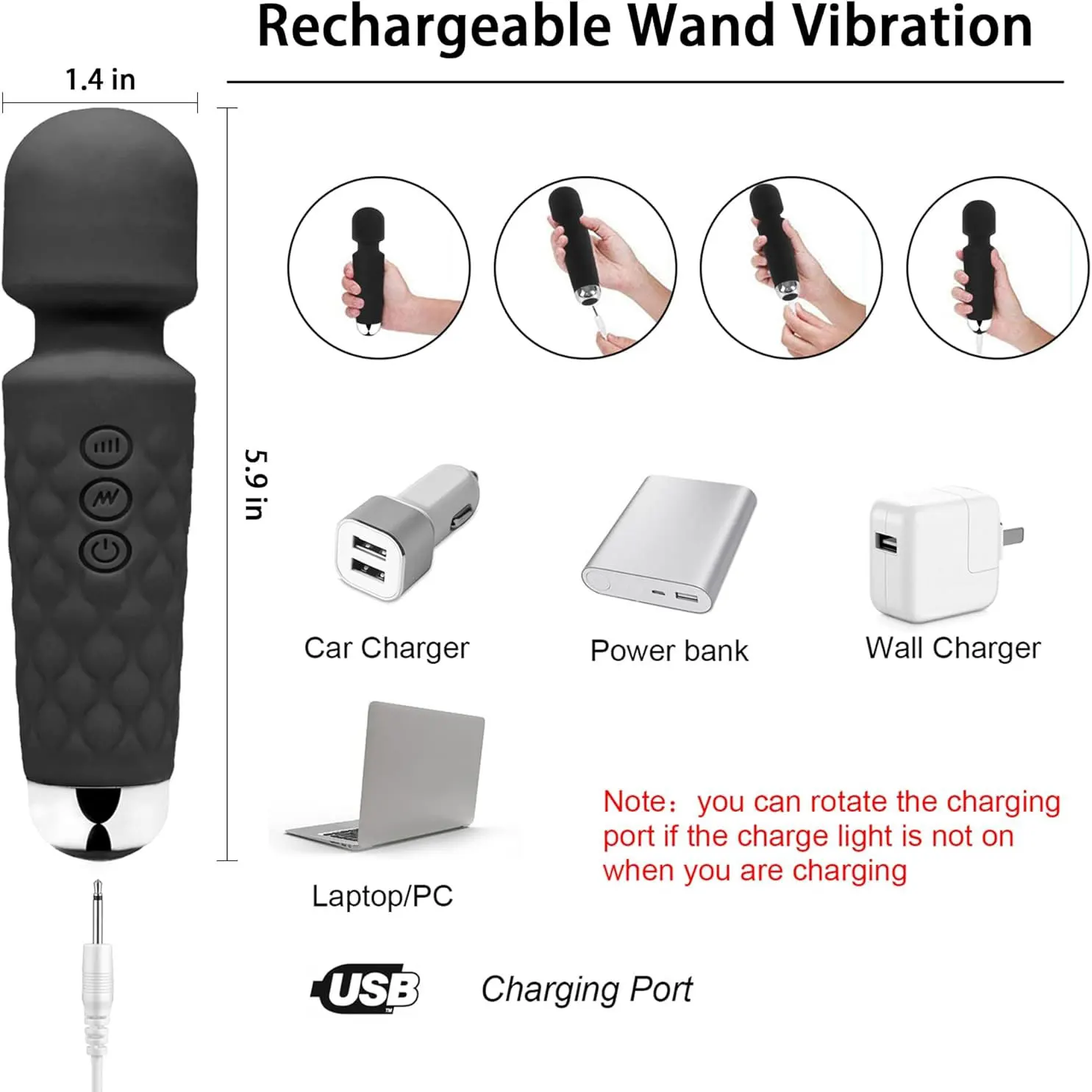 20 Speeds Powerful Handheld Wand Massager AV Vibrator for Women G spot Clitoris Stimulator Female Masturbation Adult Sex Toys - Image 6