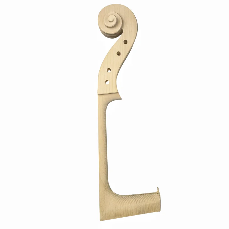Student Cello Neck Head Stock Scroll 4/4 3/4 1/2 Size Unvarnished Maple Wood Cello Neck DIY Parts accessories