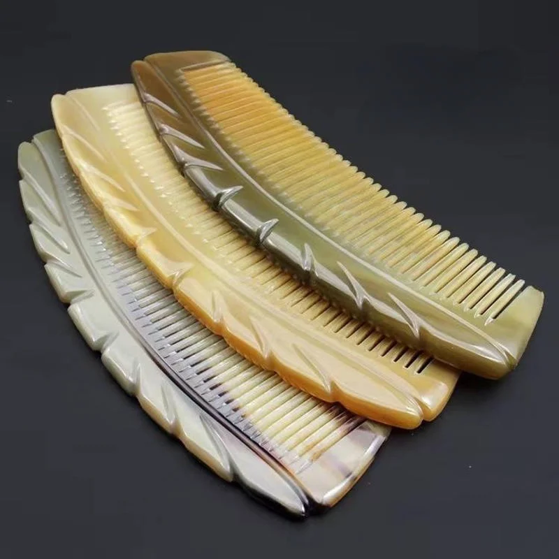 Handmade Horn Comb Natural Long Hair Thickening Household Massage Head Anti Static Loss Combs Hair Styling Detangling 5