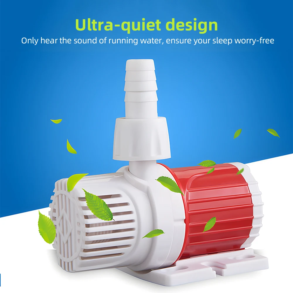 DC 12V 20W 1000-1200L/H Submersible Pump Ultra-Quiet 16.4ft Max Lift Booster Brushless Pump for Pond Fish Tank Fountain
