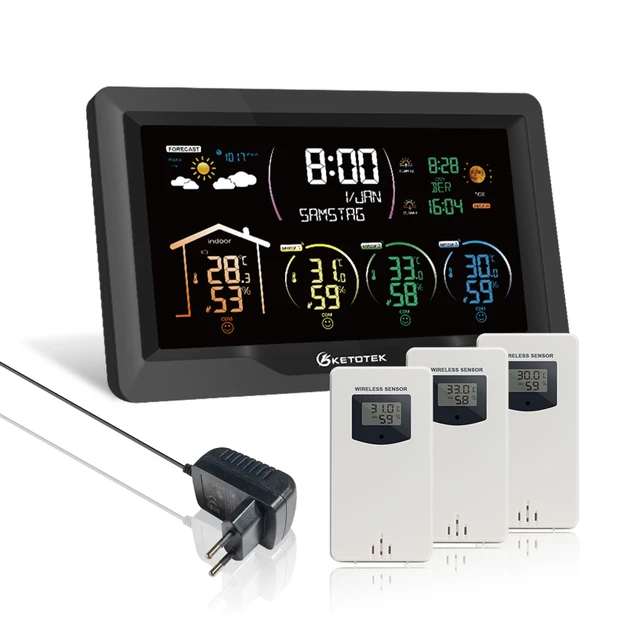 3 Channel Wireless Weather Station with Clock