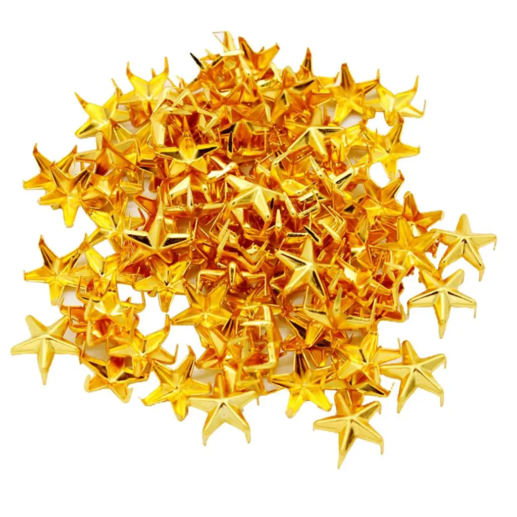 100Pcs Gold Claw Clothing Studs Leather Craft Rivets for Bags