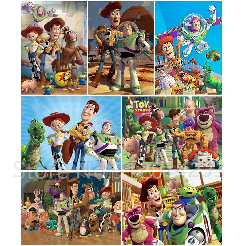 Disney Toy Story Diamond Painting Cartoon 5D Diy Full Squre Round Diamond Mosaic Kits Rhinestone Embroidery Wall Pictures