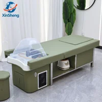 XinSheng Lit de lavage et de soin capillaire avec fonction vapeur, Table de massage pour salon de beauté, Lits de massage, Mobilier commercial pour salon de coiffure 2
