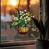 Outdoor Sun Catcher Flower Window Catcher Wall Art Decor Sun Catcher With Chain Floral Sign For Outdoor Porch Kitchen Garden 1