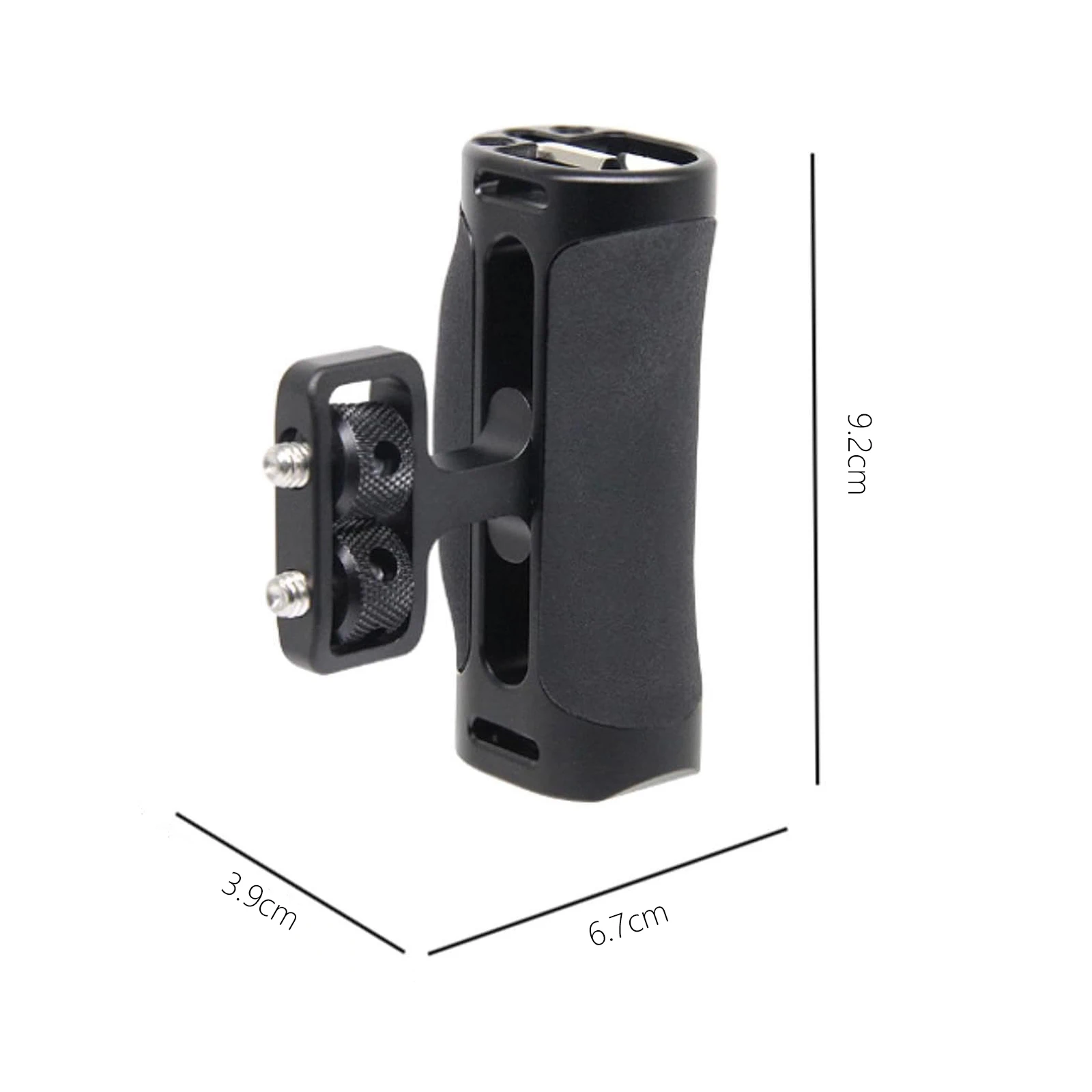 Aluminum Side Handle Grip for DSLR Camera Cage Cold Shoe Mount Threaded Holes Direction Changeable