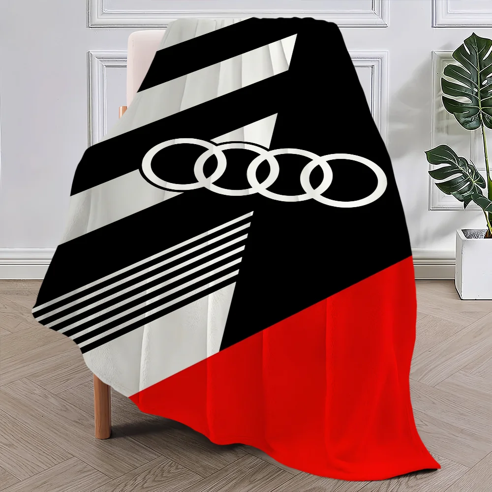 Sport A-Audi-s Logo Car Blanket Soft Plush Nap Sofa rug for Living Room Warm Office Bedroom Birthday Home Travel Kid Gifts 3