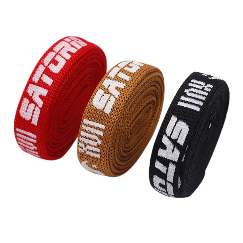 WeiouLaces 15MM Funny Pattern Text Flat Laces Decoration Wide Lacets Silk Screen Printed Shoelaces Canvas Accessory Retail 1Pair