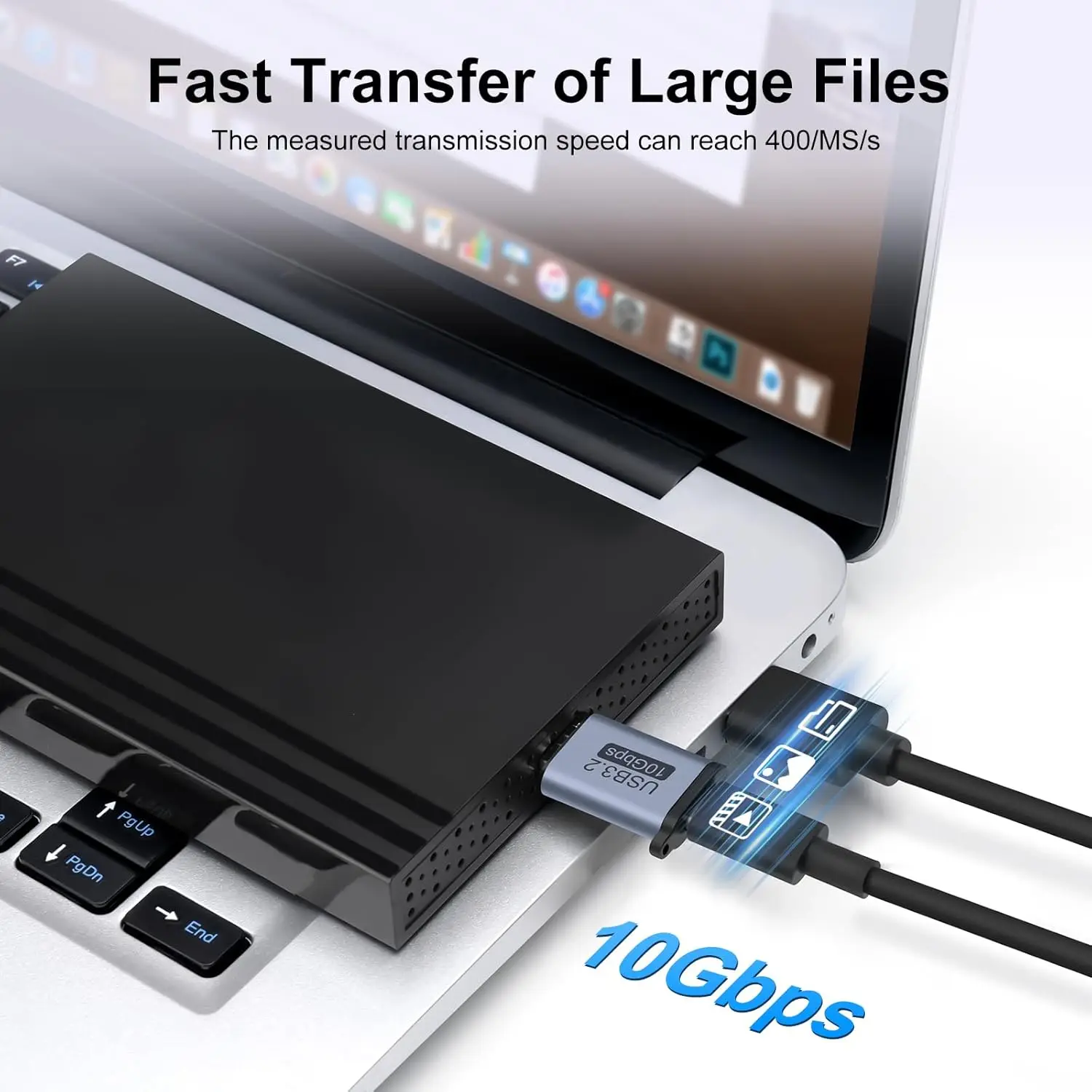 High-Speed USB A to Micro B Extender Adapter