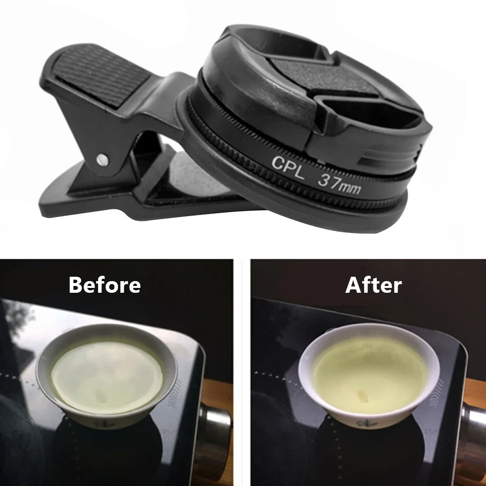 Phone Clip Circular Polarizing Filter CPL Filter Lens Replacement Kit For iPhone/Samsung