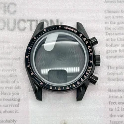 Multifunctional Speedmaster Watch Case with Silicone and Stainless Steel Straps - Blank Bottom Cover (Rose Gold Bezel - 20)
