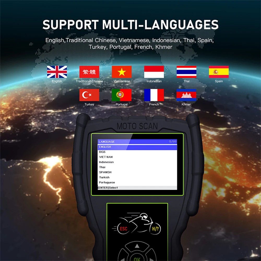 Original JDiag M100 PRO Motorcycle Diagnostic Tool Universal Motorbike Battery Tester for k-awasaki y-amaha s-uzuki etc Motor