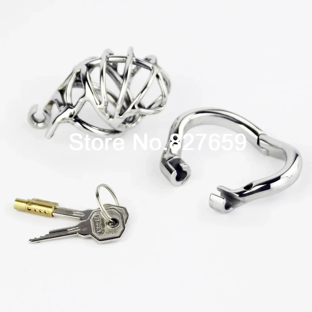 Penis Chastity Cage Chastity Lock Sex Toy Chastity Cage Accessory Penis Cock Ring Stainless Steel Stealth Lock Male Chastity Device Adult Cock Cage Curve Cock Ring Penis Lock Sex Toys Men Chastity Belt