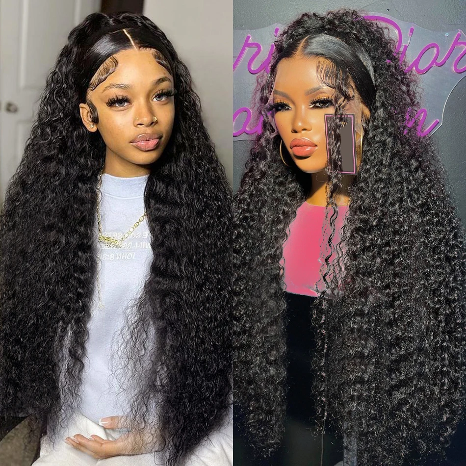 

Brazilian Remy HD Transparent 13x4 Lace Frontal Human Hair Wig 200% Density Deep Wave Pre-plucked 4x4 Closure Wigs For Women