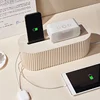 Large Cable Management Box with Lid | Portable Oval Desktop Organizer to Hide & Sort Wires for Home Office 6