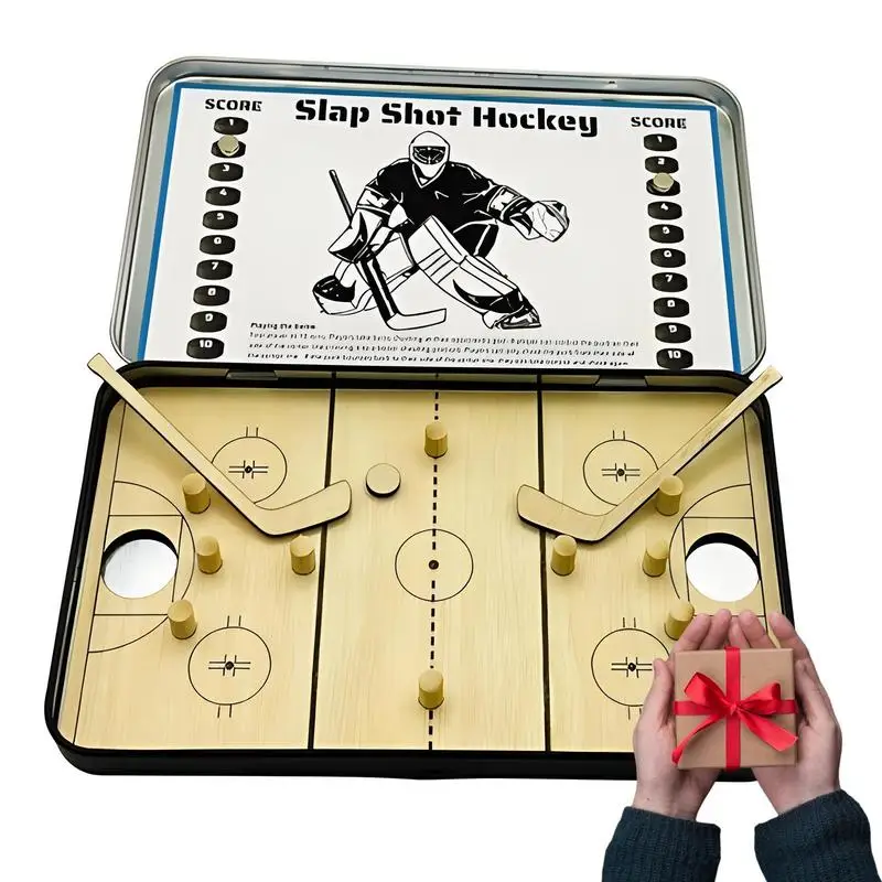 

Hockey Travel Game Metal Board Game Mini Tabletop Winner Fun Toy Smooth Mini Tabletop Hockey Toy Parent-Child Interaction Game