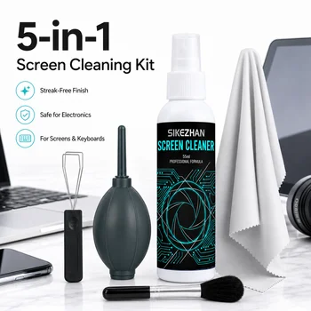 Kit di Pulizia Elettronico Tutto-in-Uno con Soffiatore d'Aria e Spazzola Cura tecnologica portatile per schermi e tastiere di laptop. Ottima idea regalo per uomo.