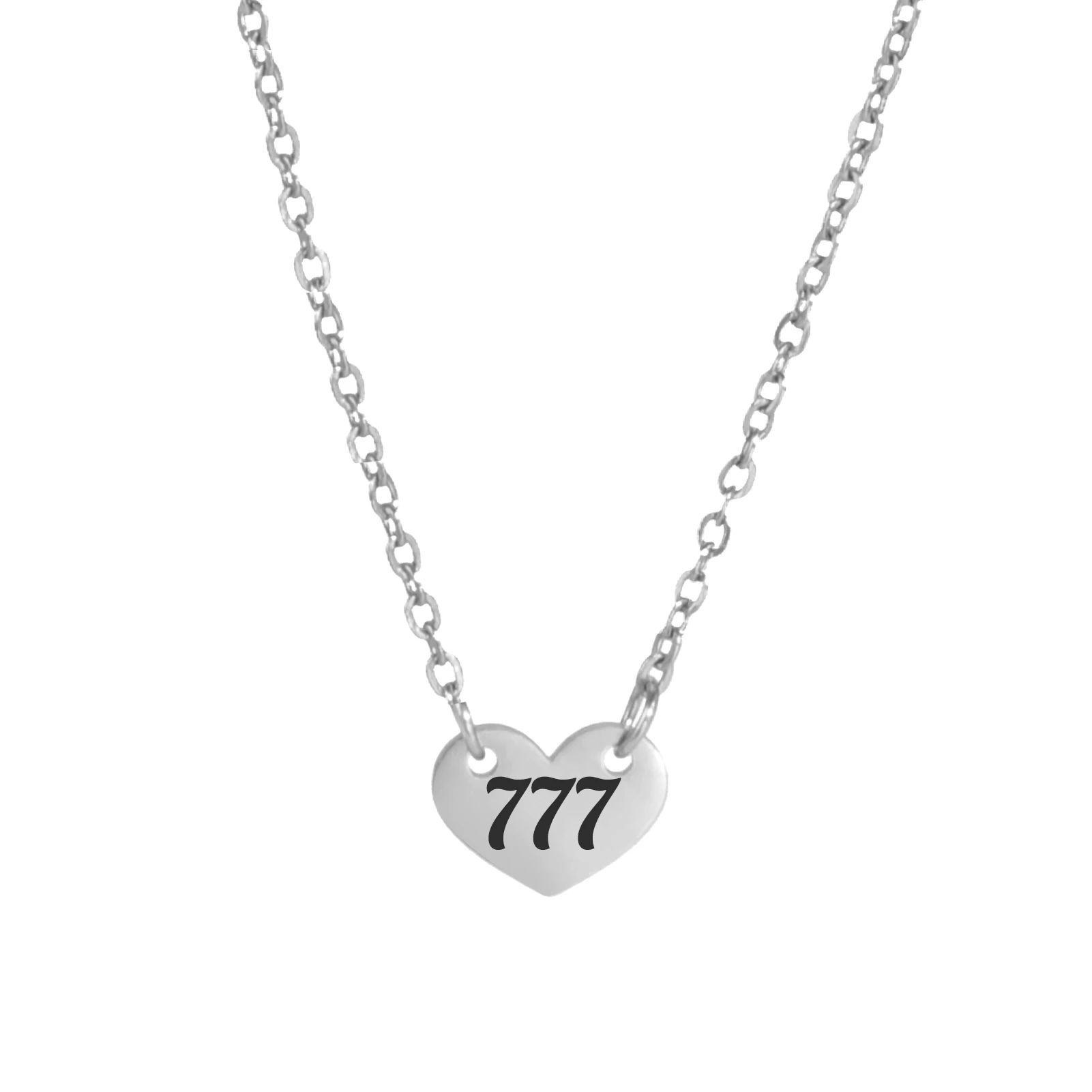 Collana Con Ciondolo Numero Angelo In Acciaio Inossidabile Placcato Oro 14K - Scegli Il Tuo Numero 111, 222, 333, 444, 555, 666, 777, 888, 999, 000