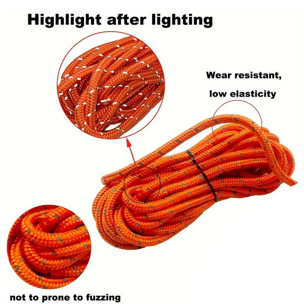 5m 6mm Thick Rope Reflective Camping Wind Rope Tent Multifunction Line Outdoor Sports Hiking Tent Accessories Outdoor Tent Ropes Camping Tent Accessories Camping Rope Buckle Camping Cord Buckles Camping Clothesline Rope