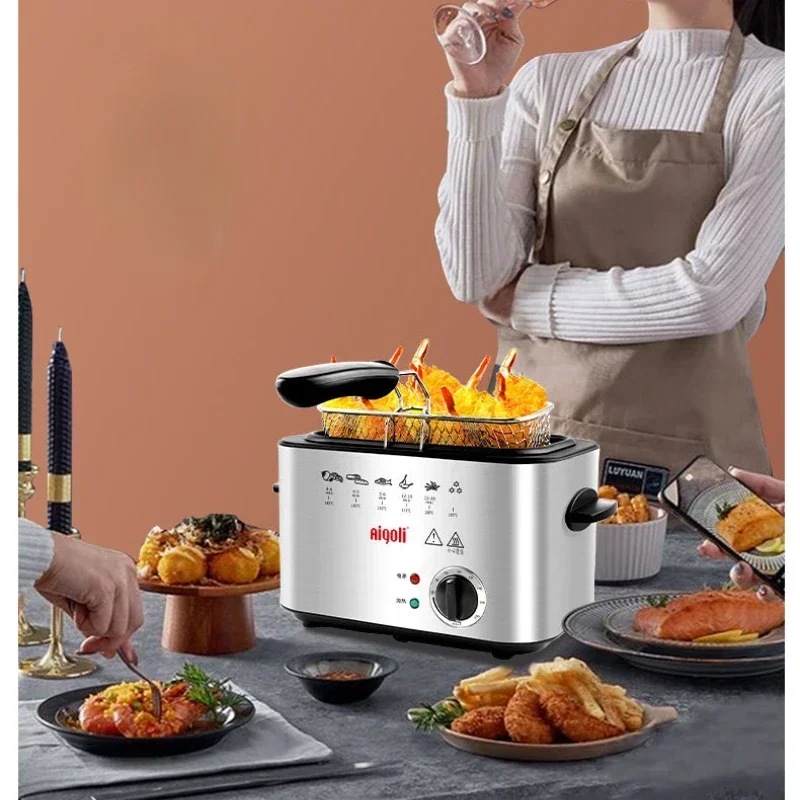 Multifunctional fryer household small fryer electric mini small oil-saving fried chicken constant temperature