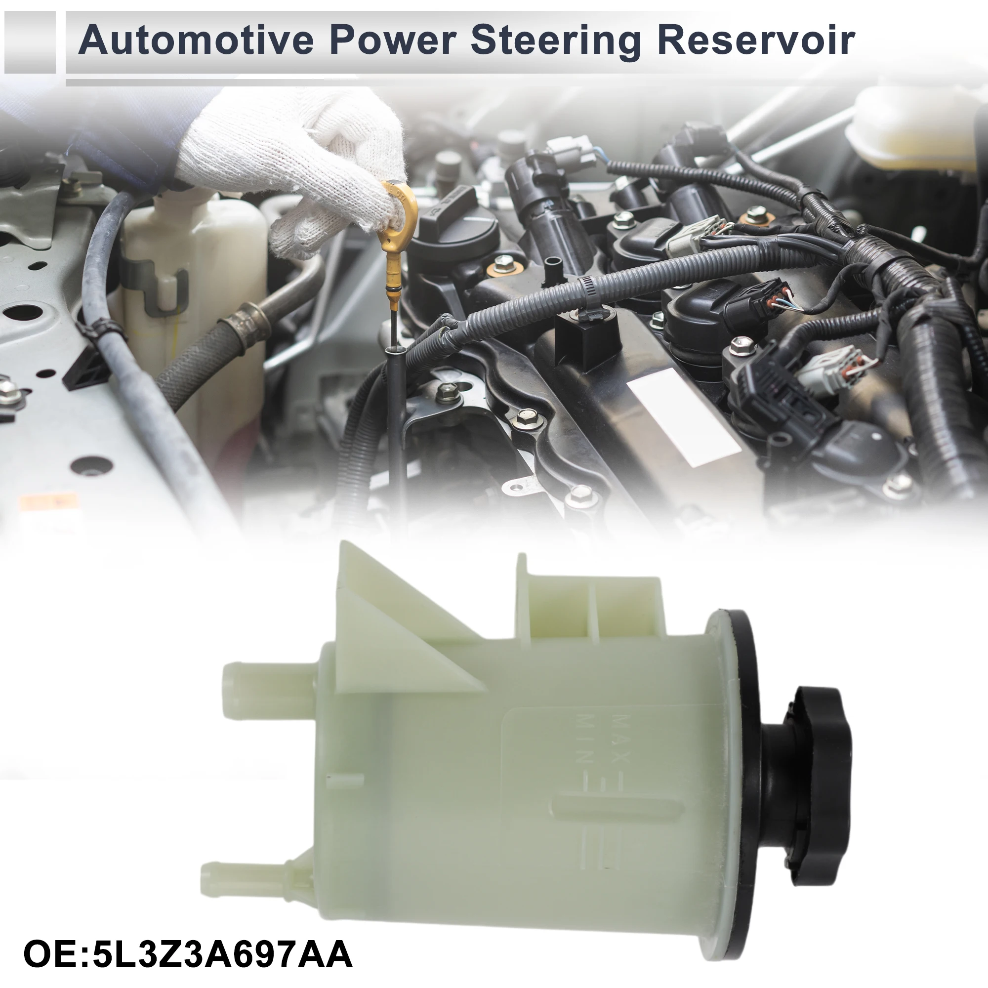 UXCELL Power Steering Reservoir for Ford F-150 2004 2005 2006 2007 2008 No.5L3Z3A697AA 1 Pc Beige