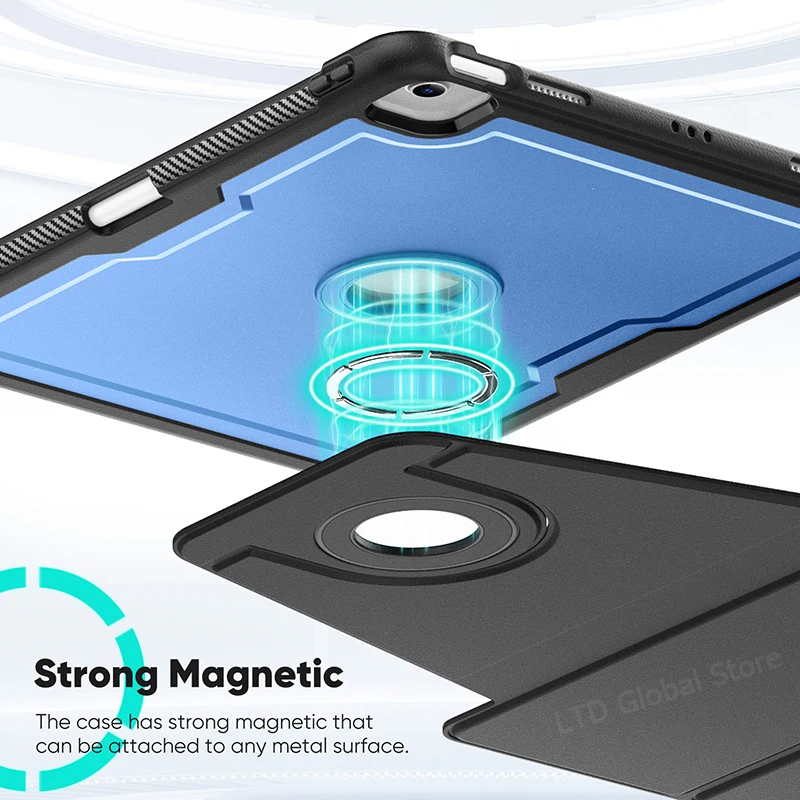 Enhanced Tablet Case with Kickstand, Magnetic 360° Rotation, and Protective Cover