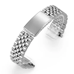 Sleek Stainless Steel Metal Watch Band Bracelet - Flexible Interface Wristband - 22mm (Silver)