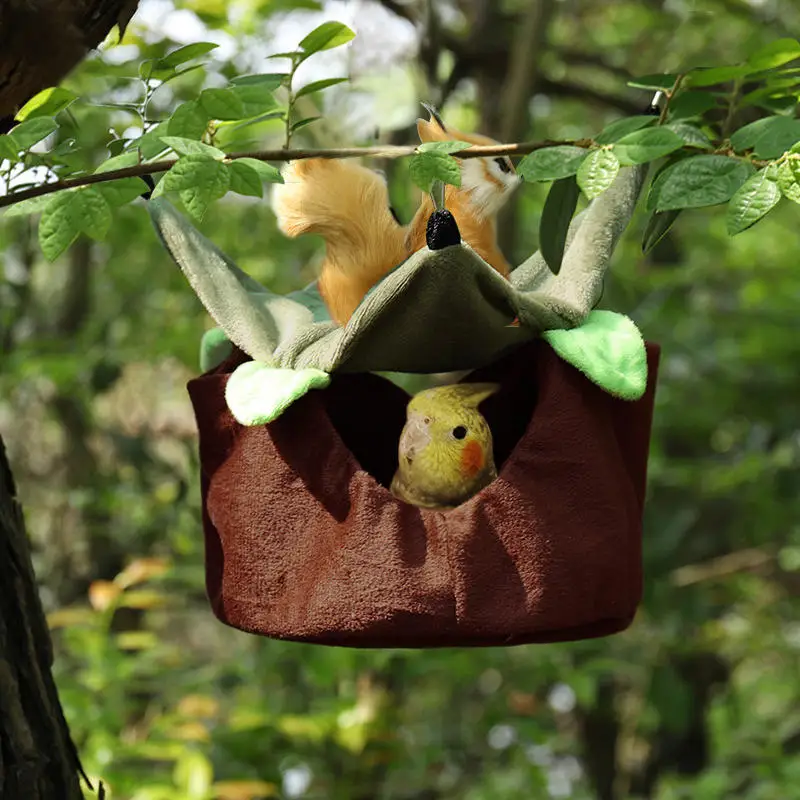 Parrots Nest House Bird Cage Hanging Hammock Birds Hut Plush House for Small Pet Birds Cage Accessories Windproof Nests