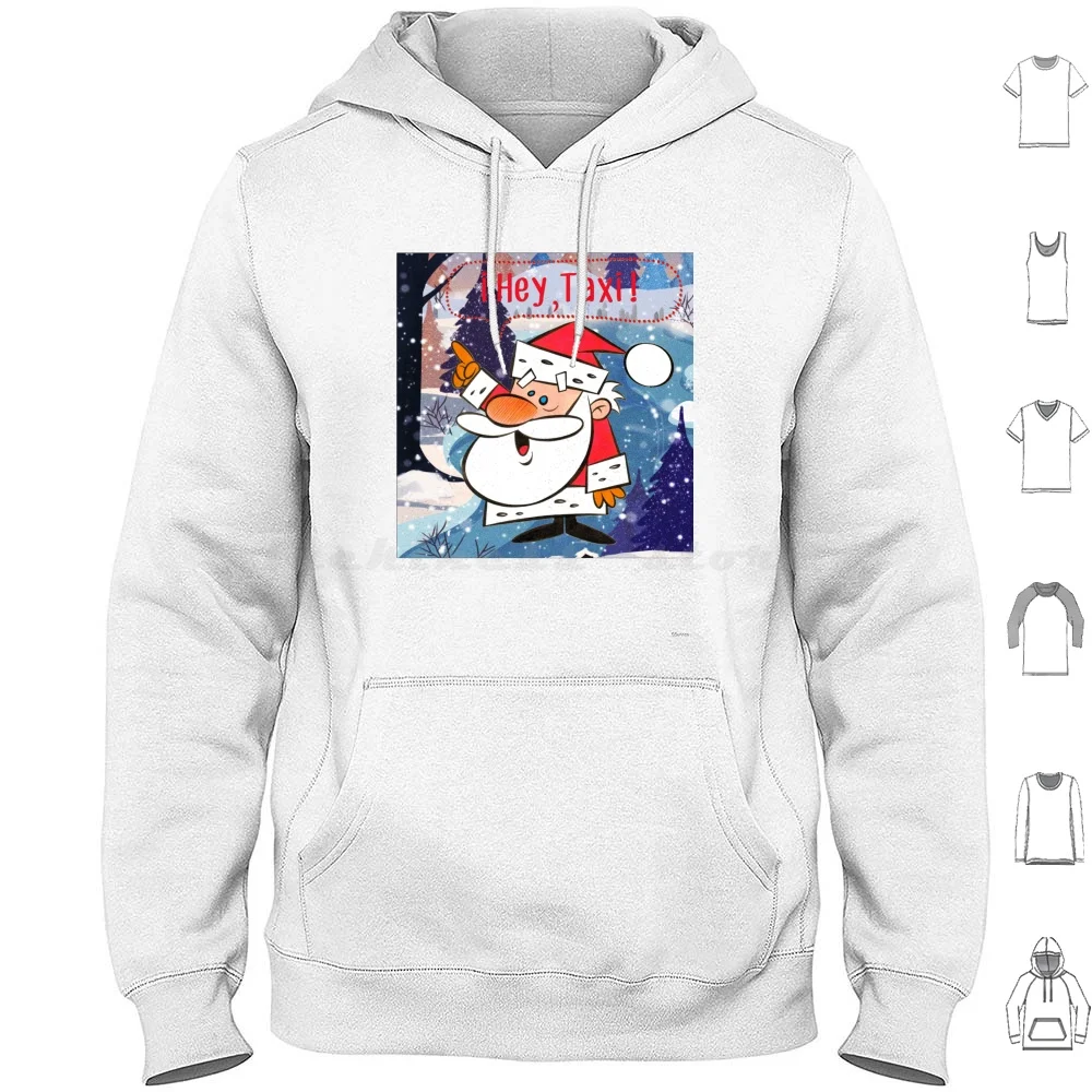 Santa In The Forest Hoodie cotton Long Sleeve Santa Claus San Nicolas Christmas North Pole Reindeer Sleigh Snow Belen Birth