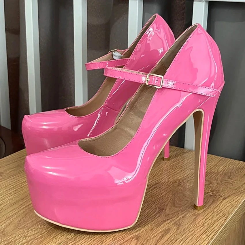 

2024 New Arrival Women Spring Pumps Mary Janes Sexy Stiletto Heels Round Toe Pink Night Club Shoes Ladies US Plus Size 5-15