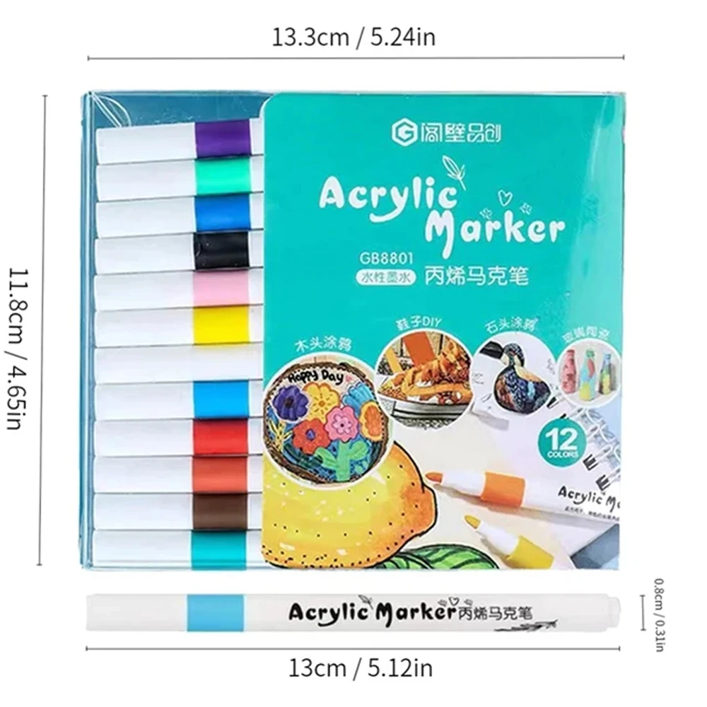 12-80Colors Acrylic Paint Pens Markers acrylic paint markers paint marker pen paint marker pens color marker pens marker pens markers pen marker pen art marker pens manga markers micro pens art markers For Rock Painting Water Based Paint Markers Ceramic Easter Egg Glass Wood Manga DIY Gift