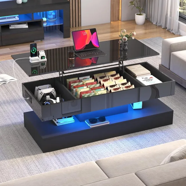 2415-abe409.jpg Modern Lift Top Coffee Table with LED Lights – High Gloss Black 47.2″