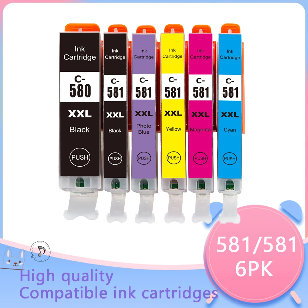 Compatible for Canon 580 581 PGI-580 CLI-581 XXL ink cartridge TS705 TR7550 TR8550 TS6150 TS6151 TS6250 TS6350 TS9550 TS9551C epson ink cartridges