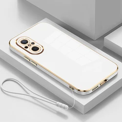 Luxury Square Plating ShockProof Silicone Back Cover for Huawei nova9 Pro (Gs6D White)