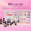ROSALIND Gel Nail Polish Set 60 Colors Semi Permanent UV Gel Varnish With Colors Card Book Soak Off Nail Lacquers Base Top Coat 1