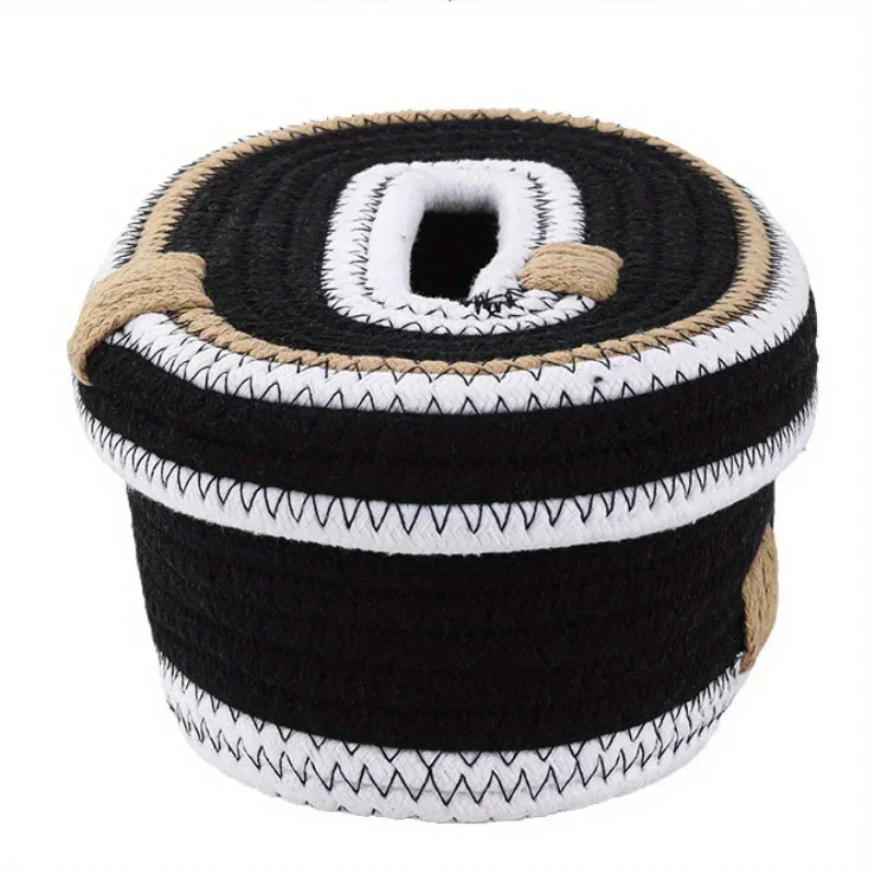 1PC Hand Woven Tissue Box, Home Bedroom Living Room Paper Box, Napkin Paper Box, Multi-color Desktop Storage Box