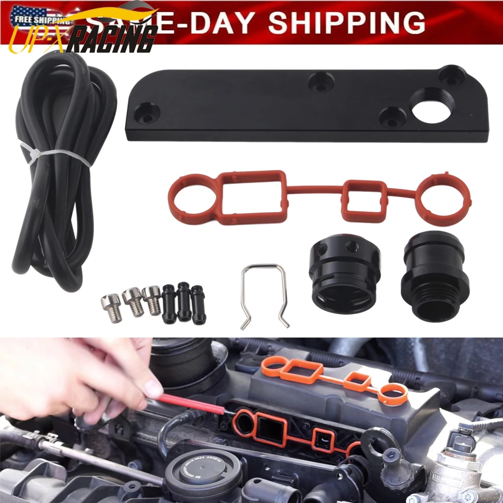 A Buon Mercato Di Trasporto Libero Pcv Adattatore Set Per Audi Vw 2.0 Tfsi Ea113 Soluzione Di Coppia Del Motore Billet Pcv Adapter W / Boost Kit Di Co