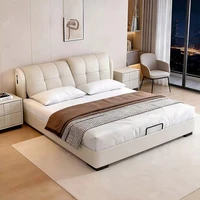 Lit de massage moderne et simple, design de lit double en bois pour filles, lit plateforme Queen de luxe pour chambre à coucher, meubles de salon 5