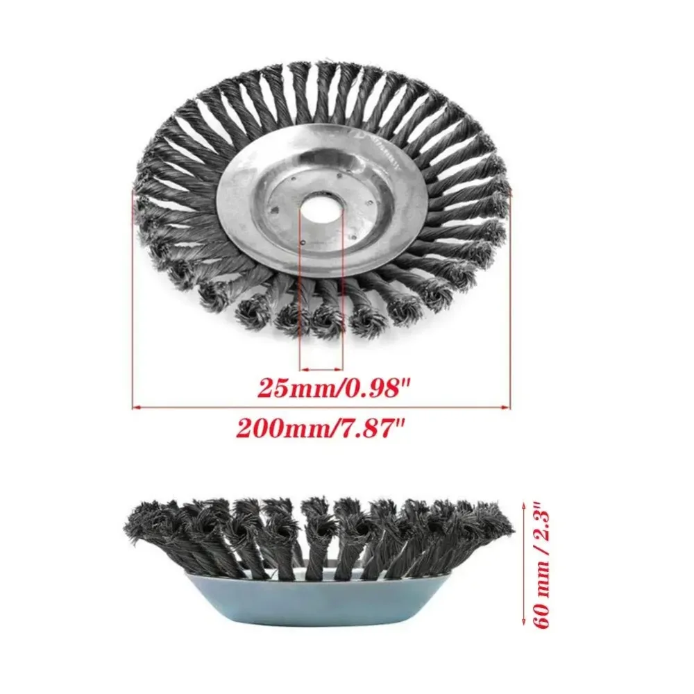 6/8인치 잡초 제거 브러시 커터 헤드 잔디 깎는 기계 범용 잔디 트리머 헤드 스틸 와이어 휠 브러시 정원 트리머 헤드 업그레이드