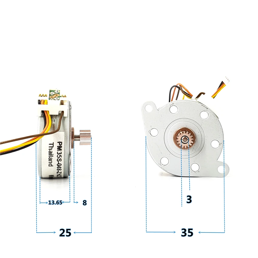 Micro 35mm 2-phase 4-wiring Stepper Motor For Laser Barcode Printer