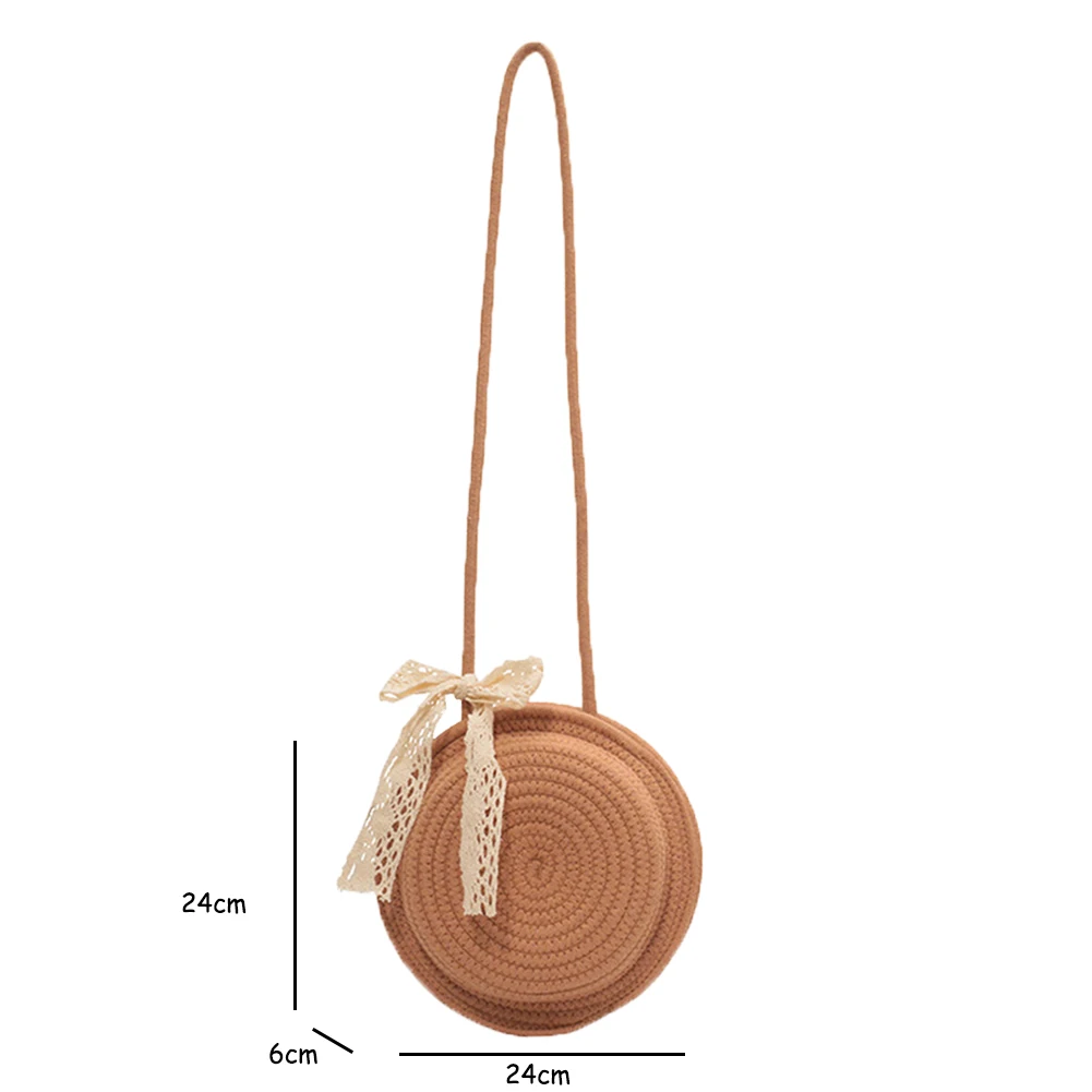 Wicker Round Straw Bag Woven Circle Crossbody Summer Handbag