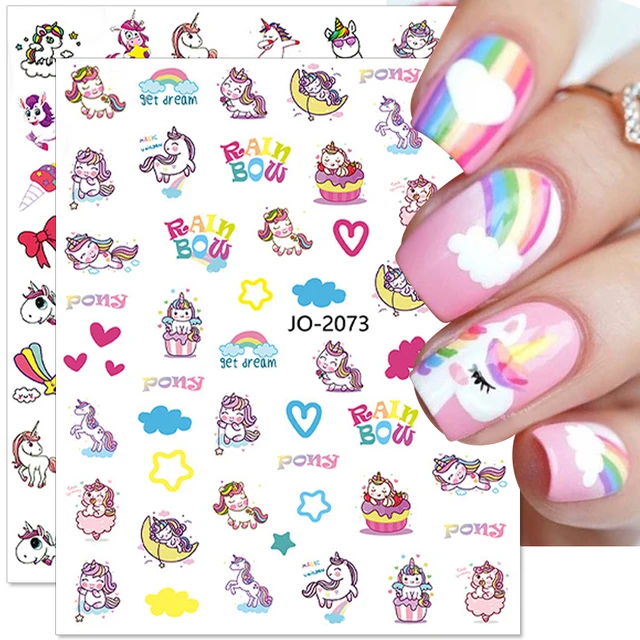 Cute Unicorn Nail Art Stickers