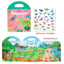 Interactive Early Learning Sticker Book for Cognitive Development and Focus Building (Dinosaur)